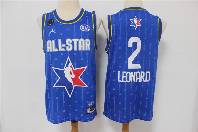Men Los Angeles Clippers 2 Leonard Blue 2020 All Star NBA Jerseys